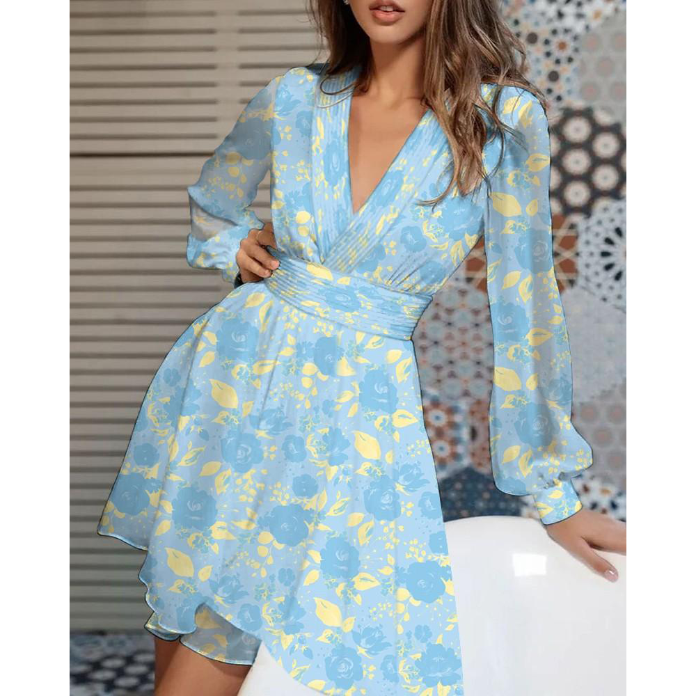 Long Sleeves Fashion Women Short Dresses-STYLEGOING