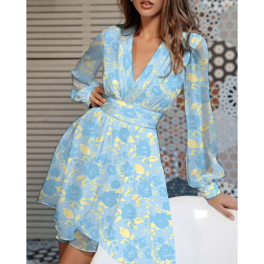 Long Sleeves Fashion Women Short Dresses-STYLEGOING