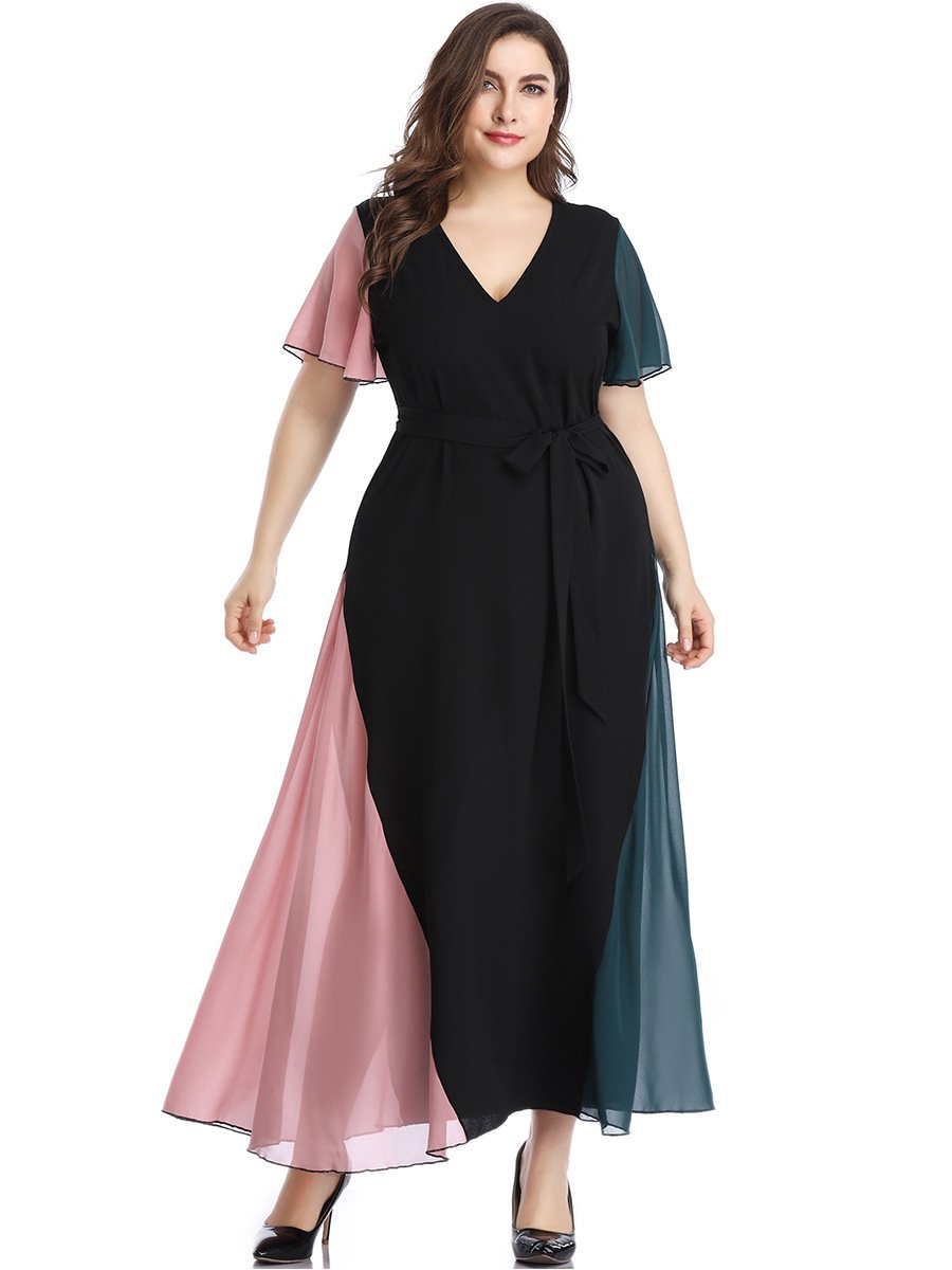 Plus Sizes Fashion Chiffon Women Long Maxi Dresses-STYLEGOING