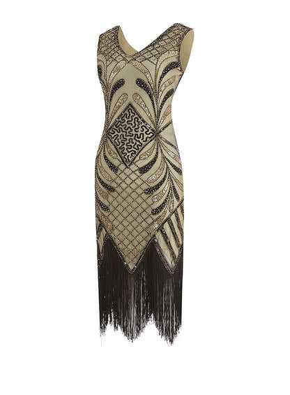 Vintage Handmade Sequined Tassels Party Dresses for Women