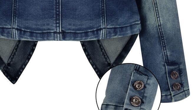 Plus Size Women Long Sleeves Denim Blazers