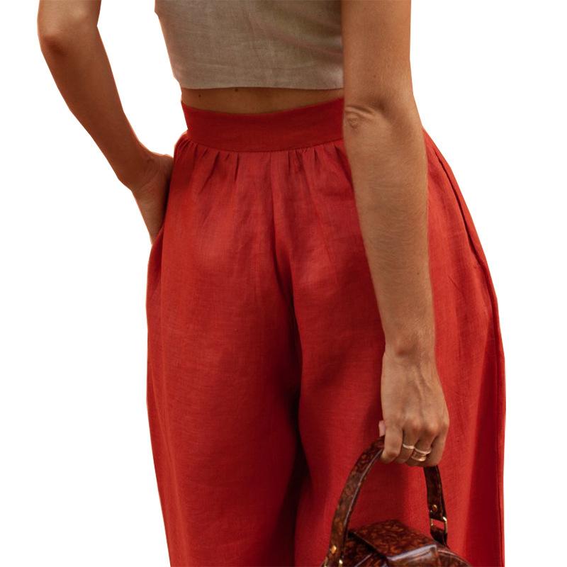Women Linen Loose Casual Pants-STYLEGOING