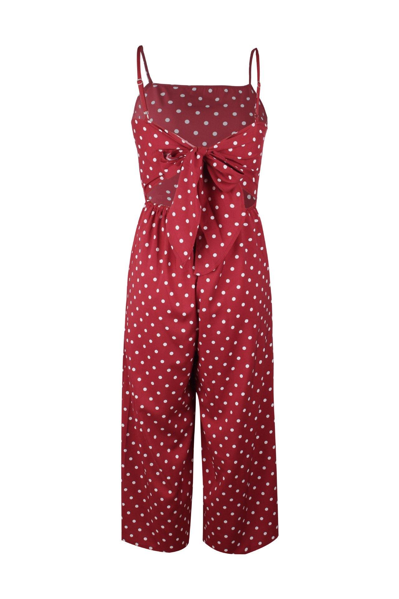 Women Dot Print Summer Jumpsuits-STYLEGOING