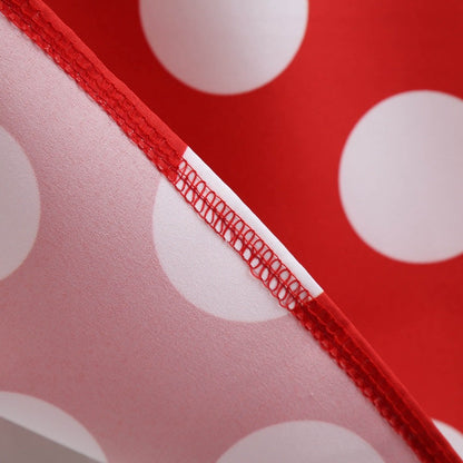 Red Plus Sizes Round Neck Polk Dot Dresses-STYLEGOING