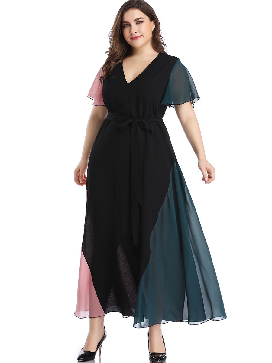 Plus Sizes Fashion Chiffon Women Long Maxi Dresses-STYLEGOING