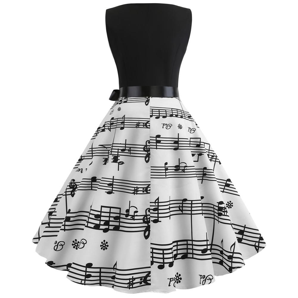 Summer Women Musical Not Sleeveless Dresses-STYLEGOING