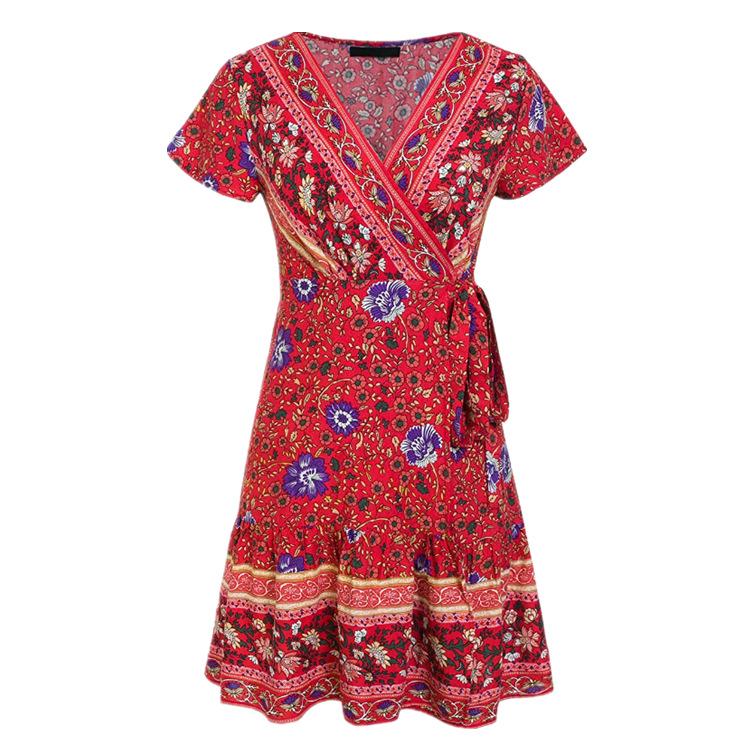 Summer Beach Bohemian Short Dresses-STYLEGOING