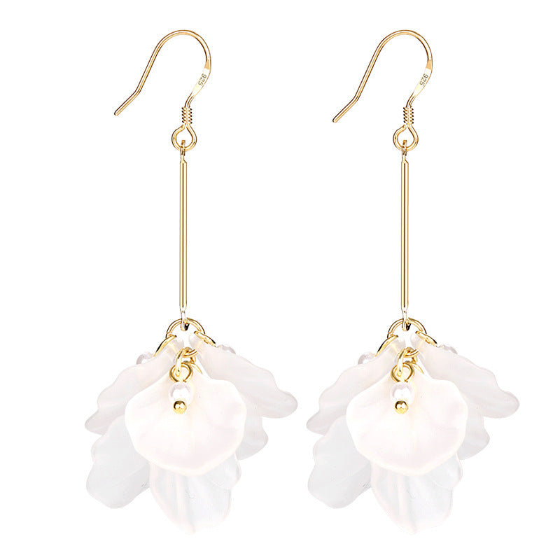 Elegant Preserved Fresh Flower Design Women Dangle Earrings