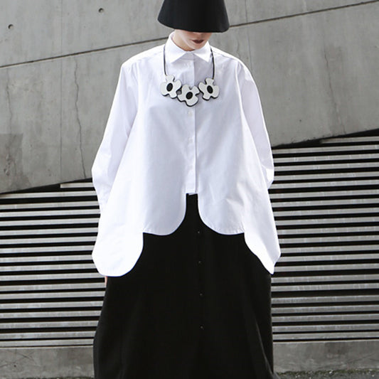 Casual Irregular Women Long Sleeves Shirts