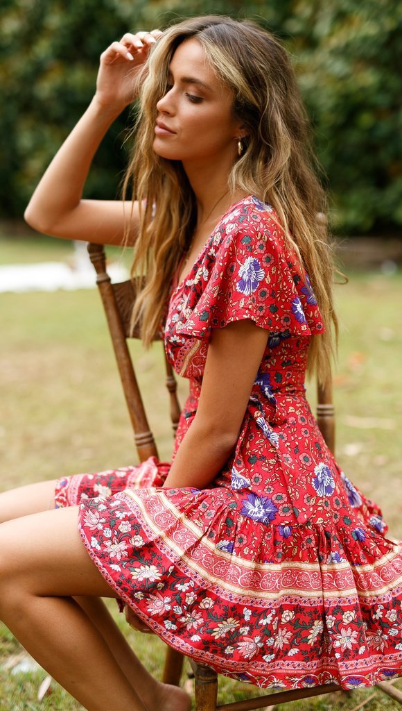 Summer Beach Bohemian Short Dresses-STYLEGOING