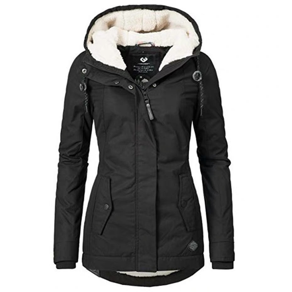 Casual Women Velvet Cotton Overcoat for Winter