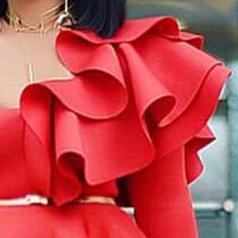 Women One Shoulder Long Sleeves Blouses-STYLEGOING