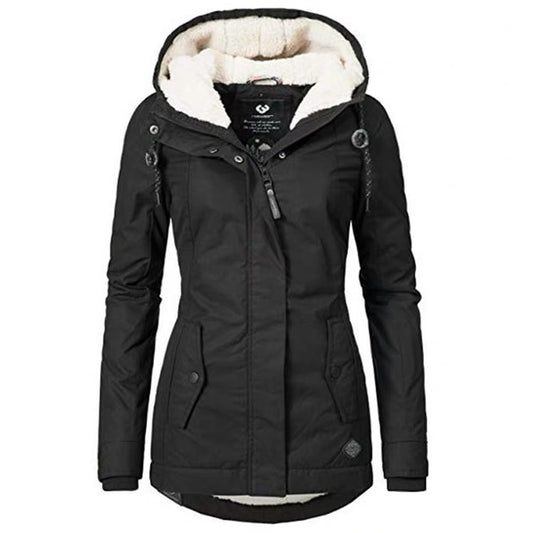 Casual Women Velvet Cotton Overcoat for Winter