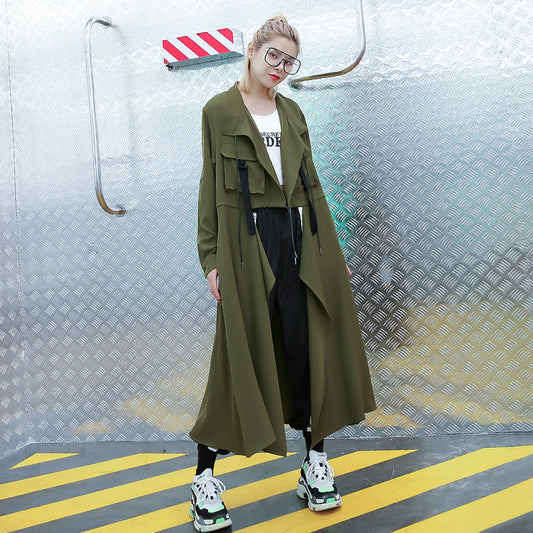 Designed Women Long Wind Break Overcoats