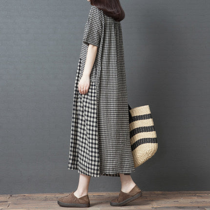 Vintage Plus Sizes Linen Long Dresses