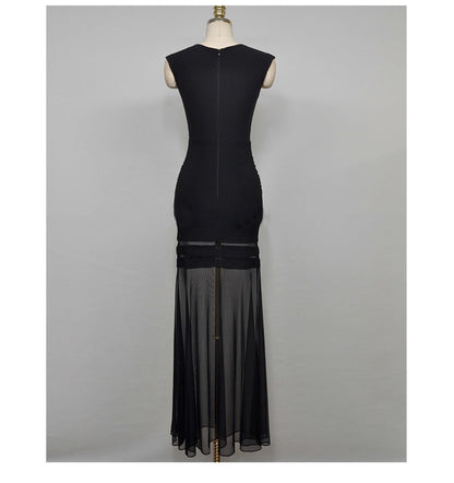 Sexy Black High Waist See Through Mermaid Party Dresses for Women