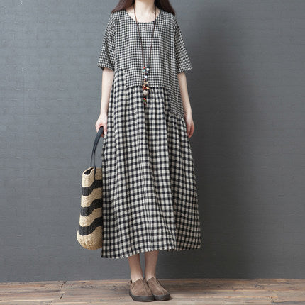 Vintage Plus Sizes Linen Long Dresses