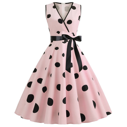 Summer Sleeveless Polka Dot Dresses