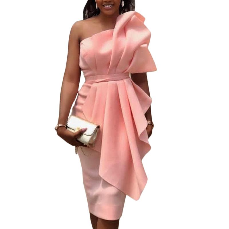 Women Sexy Strapless Ruffled Dresses-STYLEGOING