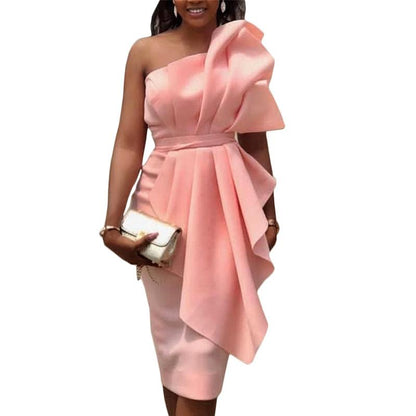 Women Sexy Strapless Ruffled Dresses-STYLEGOING