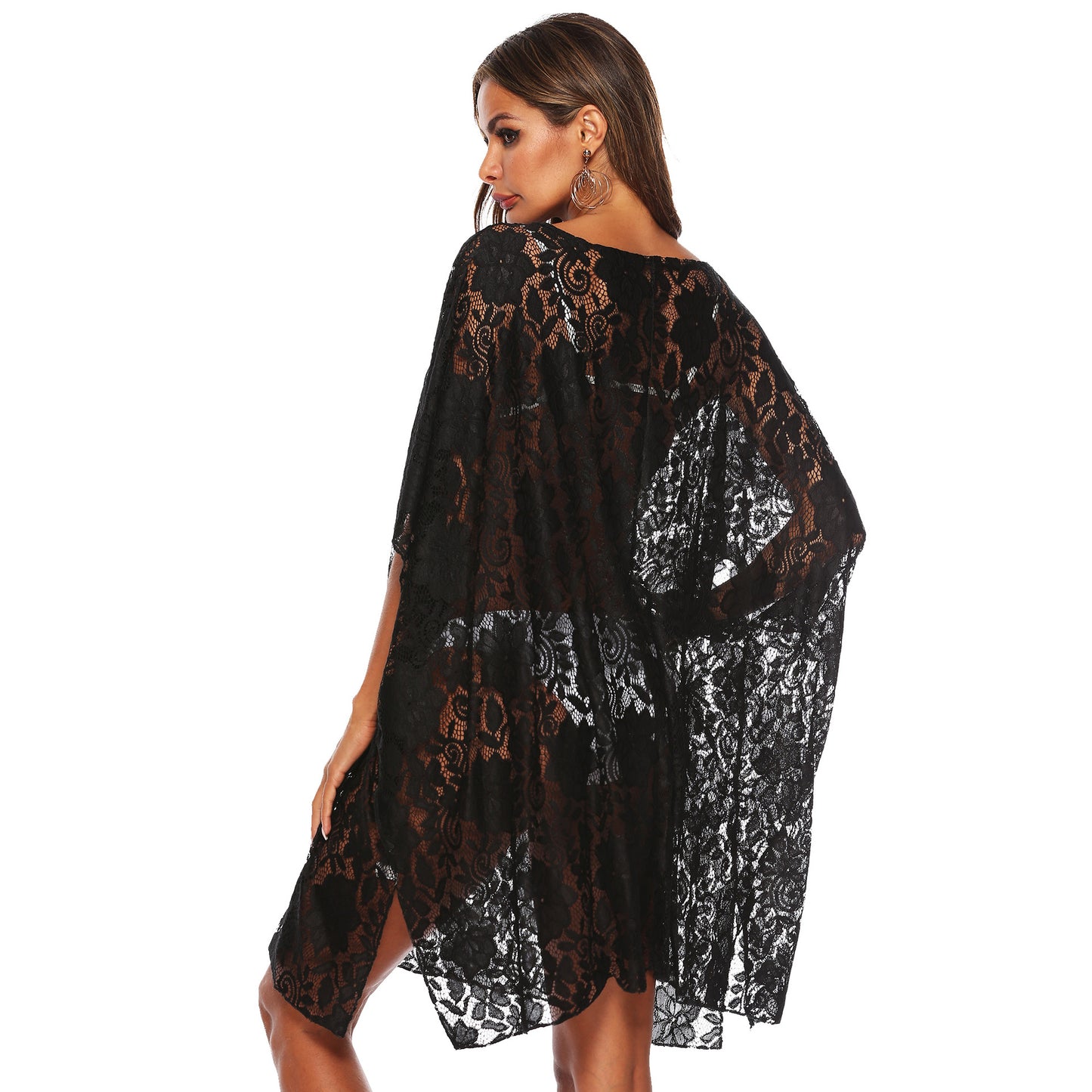 Black Lace See Through Summer Beach Cover Ups