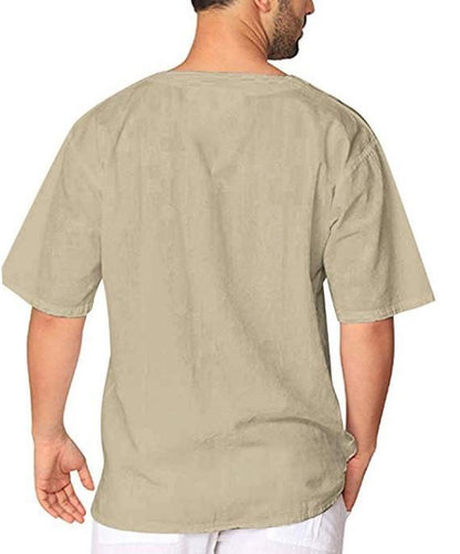 Hot Selling Linen Men Short Sleeves Shirts-STYLEGOING