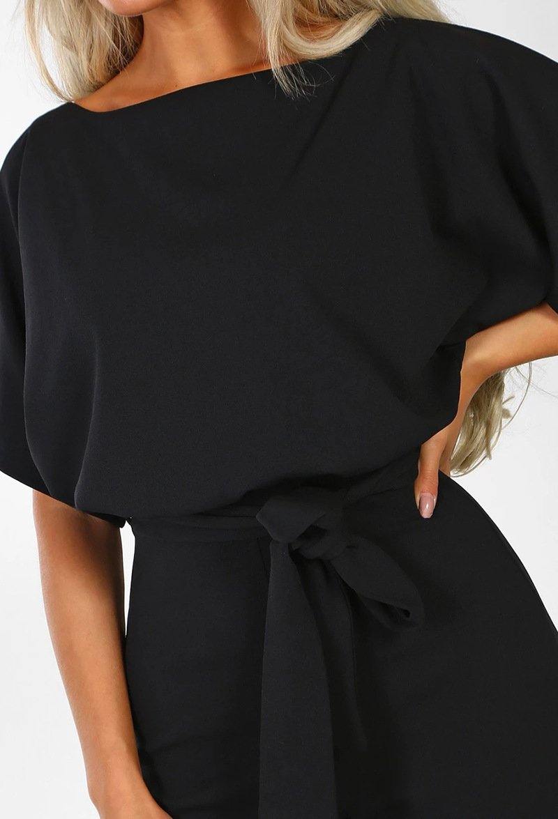 Women Summer Belt Short Sleeves Summer Jumpsuits-STYLEGOING