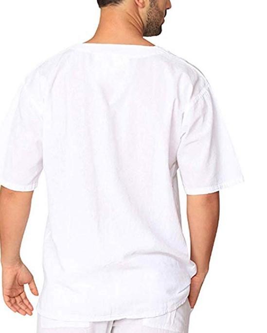 Hot Selling Linen Men Short Sleeves Shirts-STYLEGOING