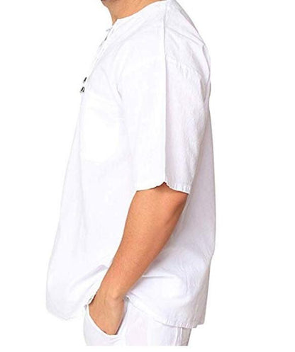 Hot Selling Linen Men Short Sleeves Shirts-STYLEGOING