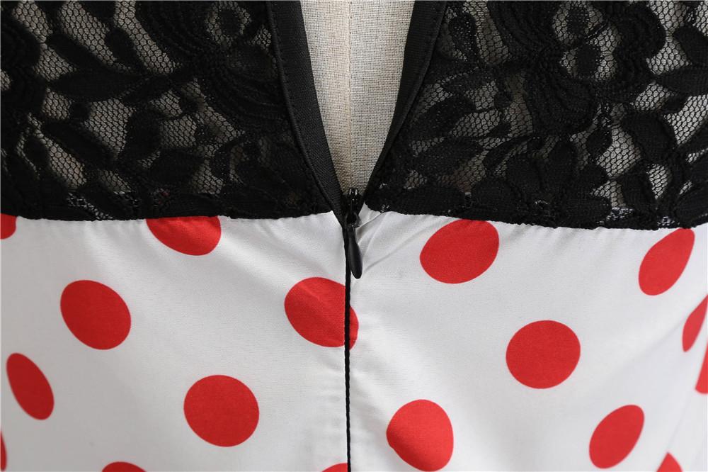 Summer Vintage Dot Print Sleeveless Dresses-STYLEGOING