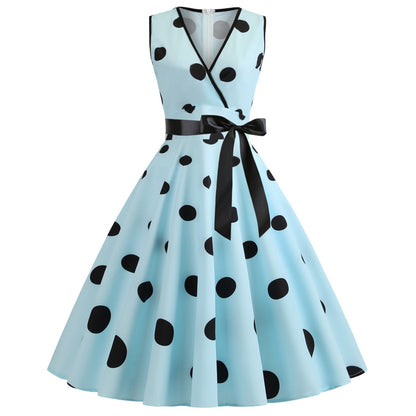 Summer Sleeveless Polka Dot Dresses