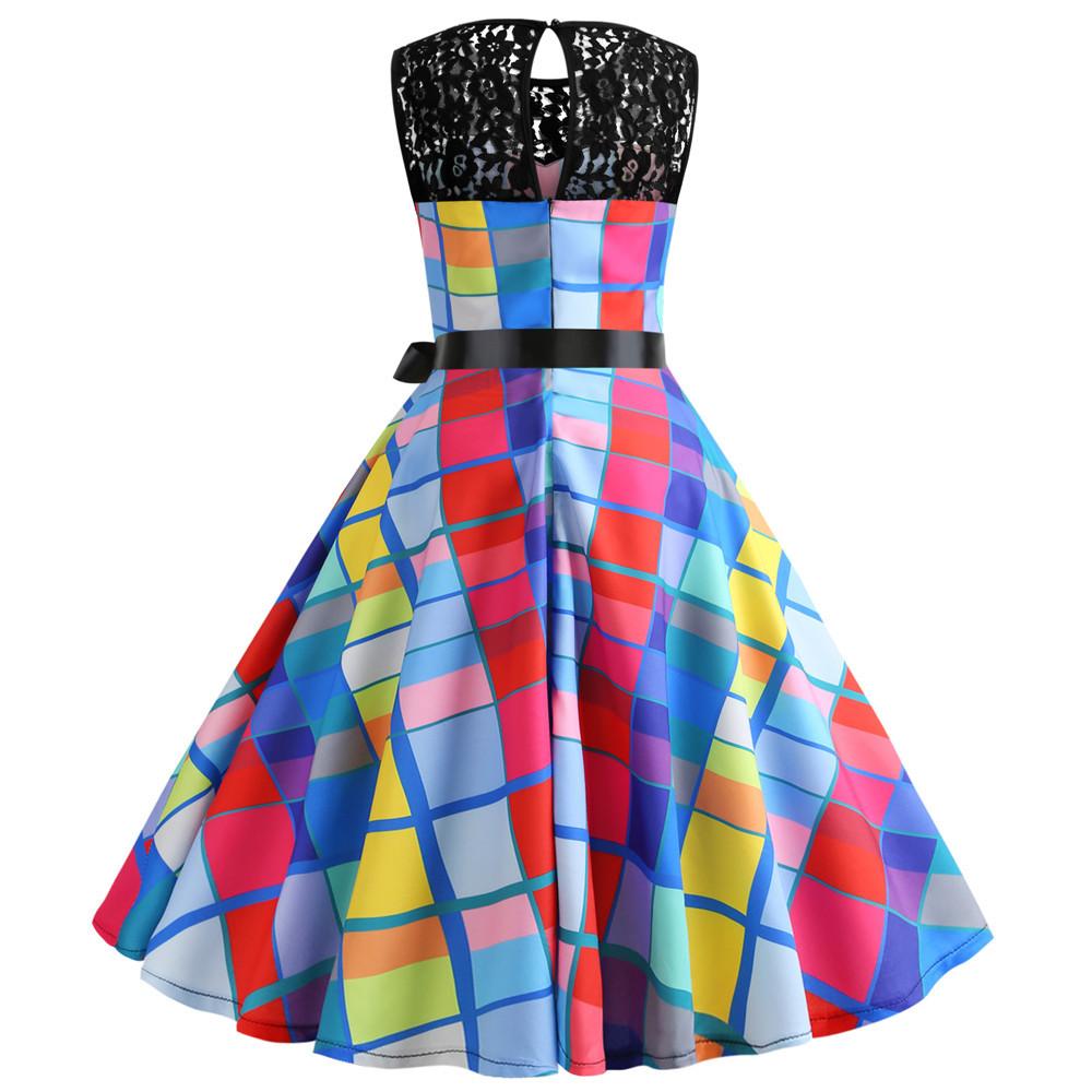 Summer Vintage Dot Print Sleeveless Dresses-STYLEGOING