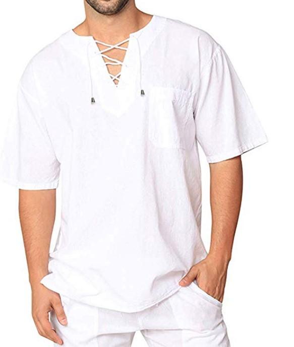 Hot Selling Linen Men Short Sleeves Shirts-STYLEGOING