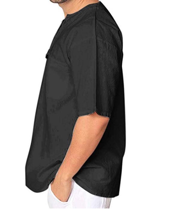 Hot Selling Linen Men Short Sleeves Shirts-STYLEGOING