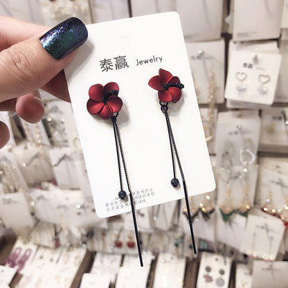Fairy Flower Design Tassels Women Dangle Earrings