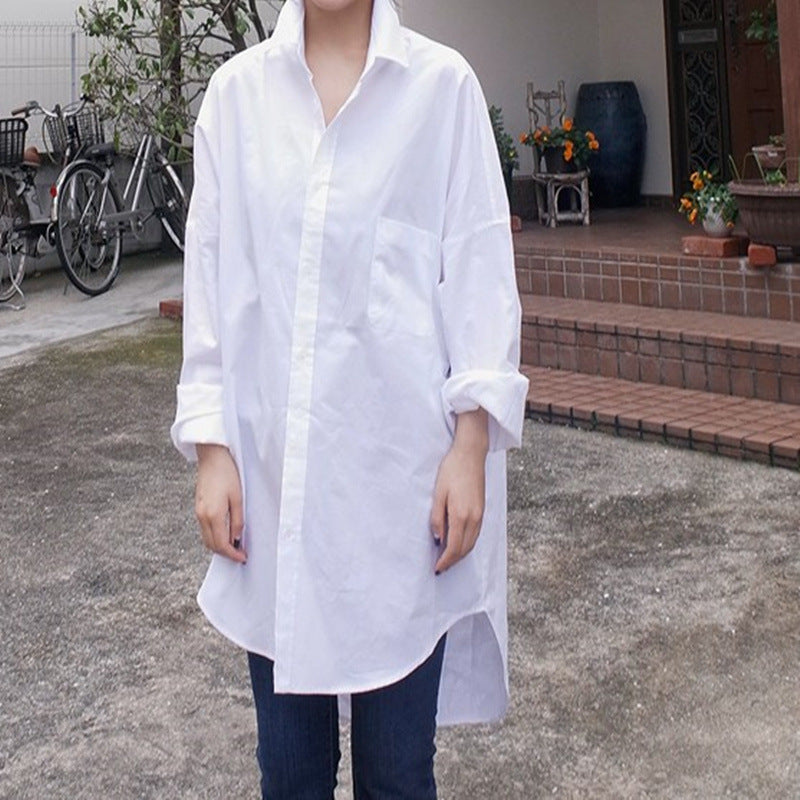 Casual Cotton White Plus Sizes Women Shirts