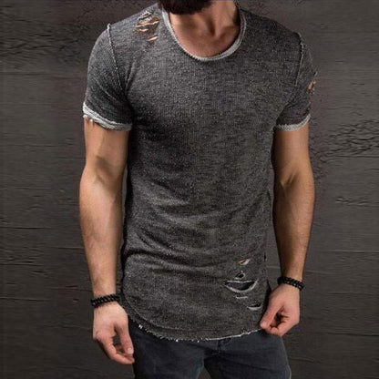 Men Round Neck Summer T Shirts-STYLEGOING