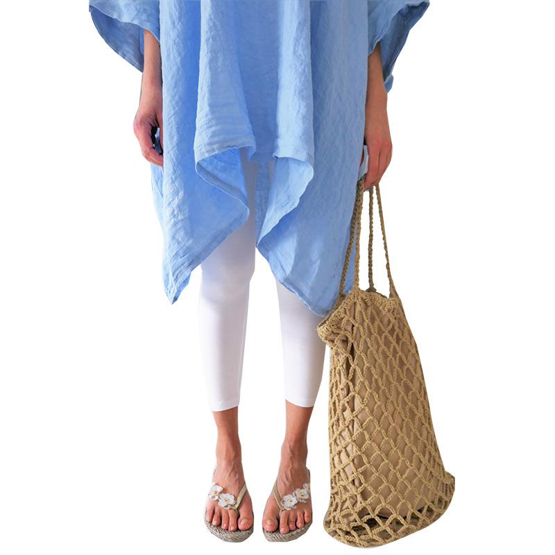 Women Linen Short Sleeves Casual Blouses-STYLEGOING