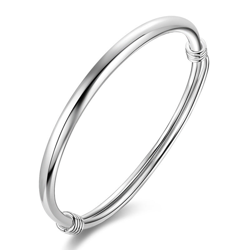 Fashion Shiny Adjustable End Sterling Sliver Bracelet for Mother