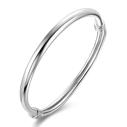 Fashion Shiny Adjustable End Sterling Sliver Bracelet for Mother