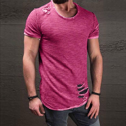 Men Round Neck Summer T Shirts-STYLEGOING