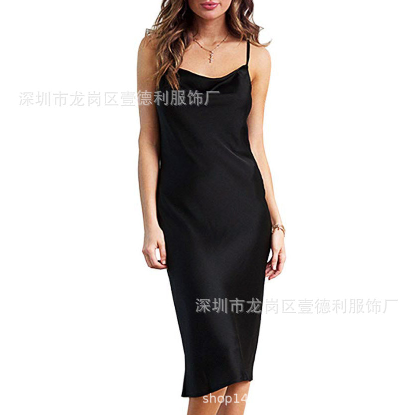 Sexy Slim Waist Party Suspender Strap Long Dresses