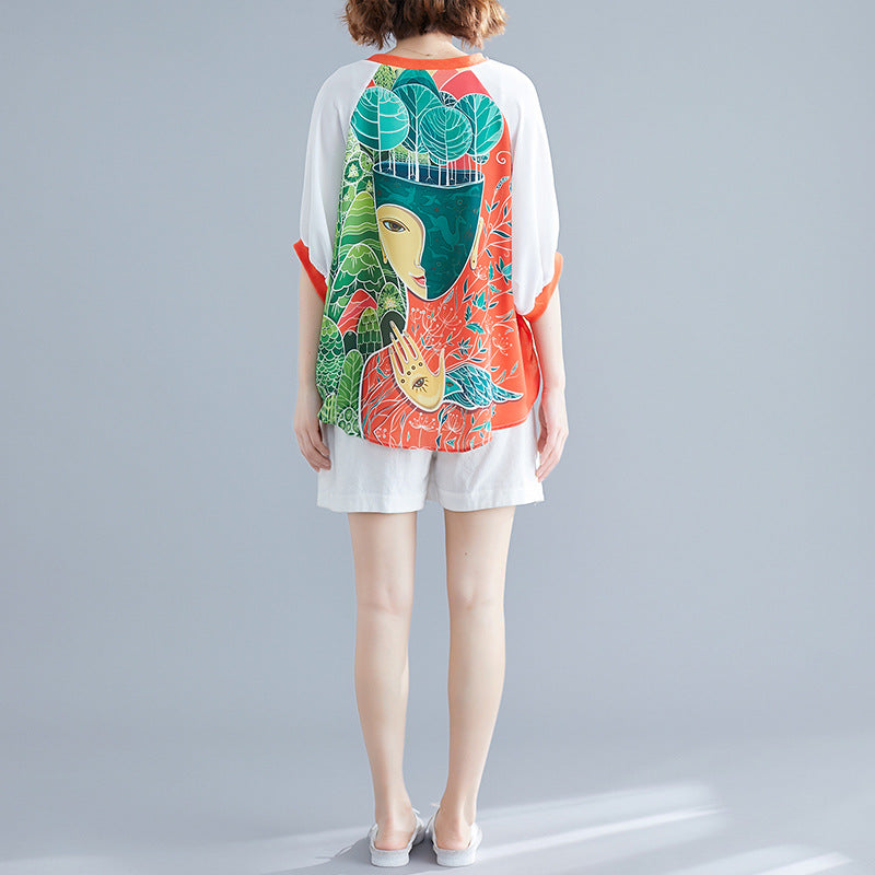 Summer Cartoon Print Plus Sizes Summer T Shirts