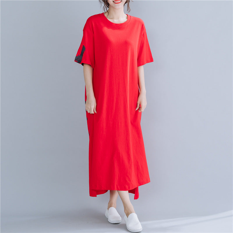 Casual Letter Print Summer Long Cozy Dresses