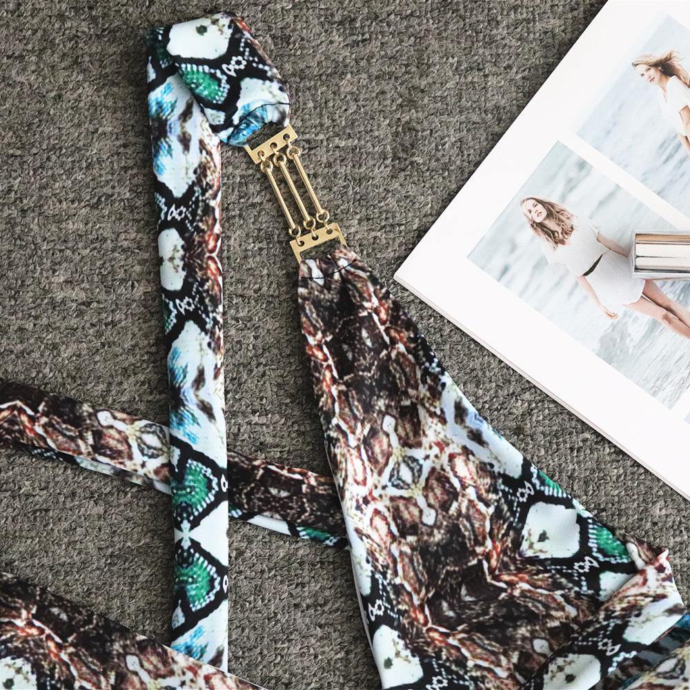 Sanke Print Backless Sexy Summer Beach Swimwear-STYLEGOING