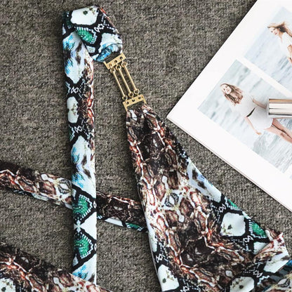 Sanke Print Backless Sexy Summer Beach Swimwear-STYLEGOING