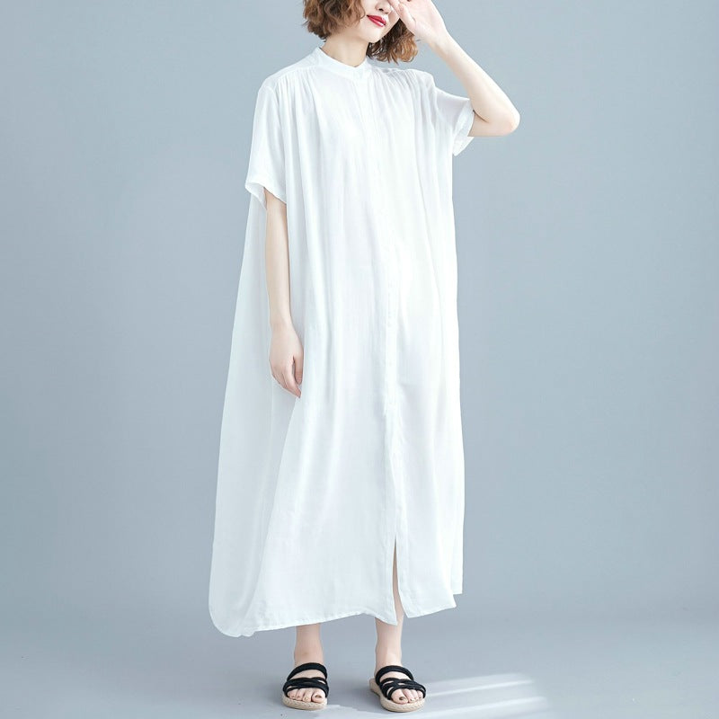 Simple Design Summer Plus Sizes Long Shirt Dresses