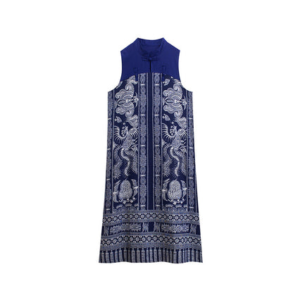 Vintage Linen Sleeveless Plus Sizes Women Long Dresses