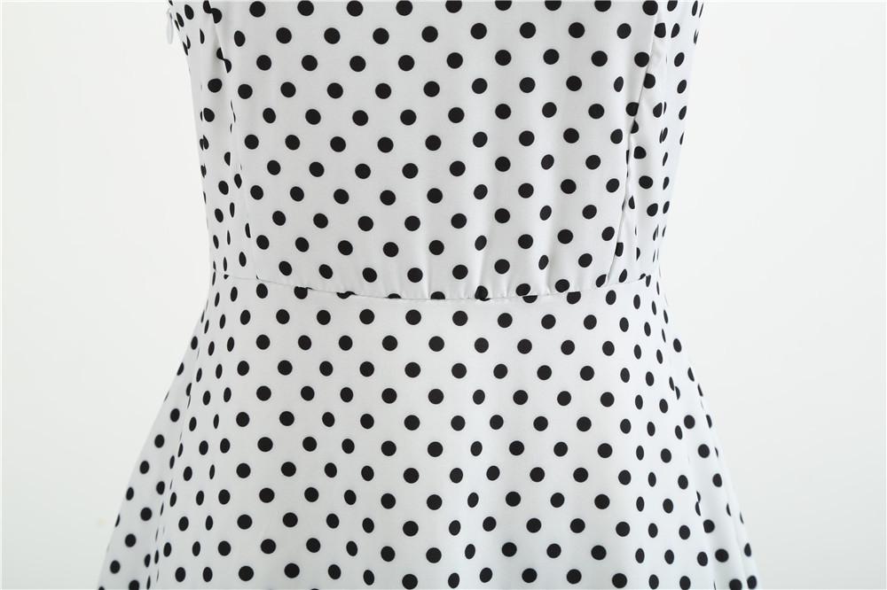 Summer Halter Dot Print Strapless Retro Dresses-STYLEGOING