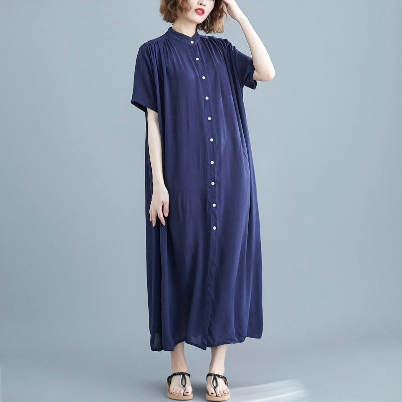 Simple Design Summer Plus Sizes Long Shirt Dresses